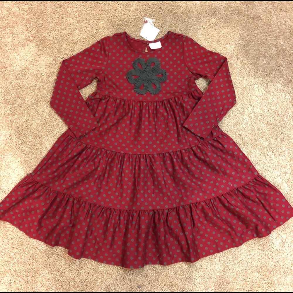 Hanna Anderson maroon dress size 130